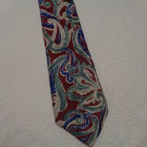 VINTAGE RETRO BUGATTI SILK PAISLEYS BIG TIE